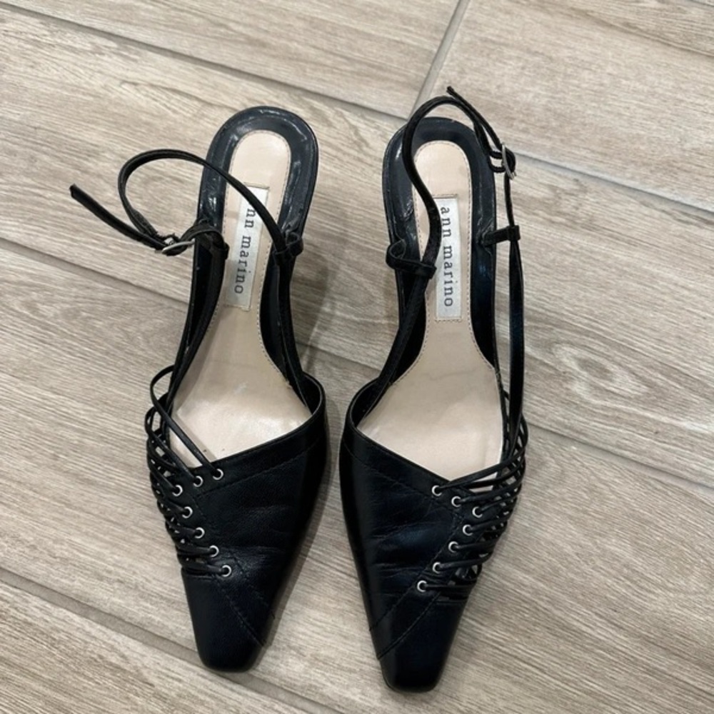 Ann Marino Black Strappy Heels